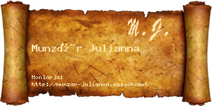Munzár Julianna névjegykártya